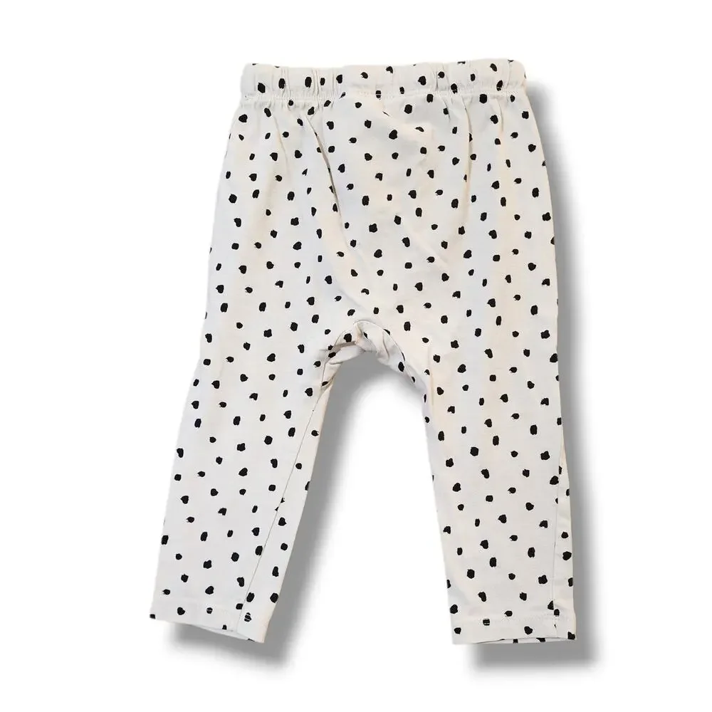 H&M Cotton Jersey Pants in Polka Dot Print